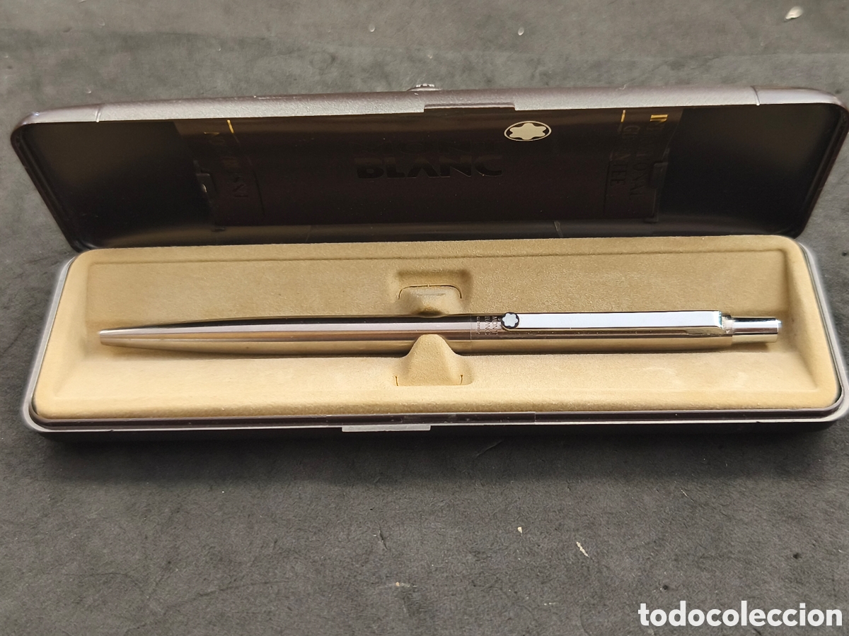 Bol&iacute;grafos antiguos: Bol&iacute;grafo Montblanc con caja, tiene grabado