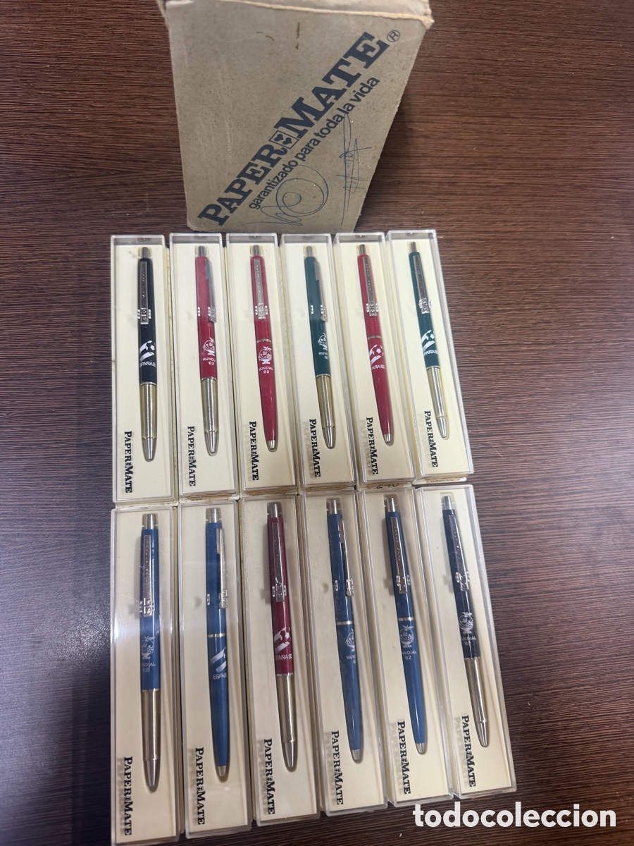 Bol&iacute;grafos antiguos: Colecci&oacute;n Bol&iacute;grafos Paper Mate Mundial Espa&ntilde;a 82