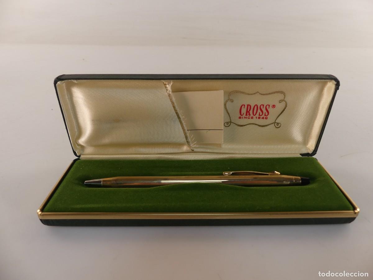 Old Ballpoint Pens: BOLIGRAFO MARCA CROSS CHAPADO DE ORO CON INSIGNIA DE GUARDIA CIVIL