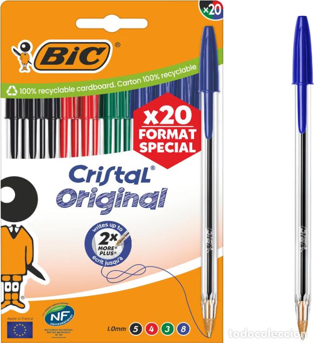 Bol&iacute;grafos antiguos: BIC Cristal Original Bol&iacute;grafos de Punta Media (1,00 mm) - Colores de Tinta Surtidos