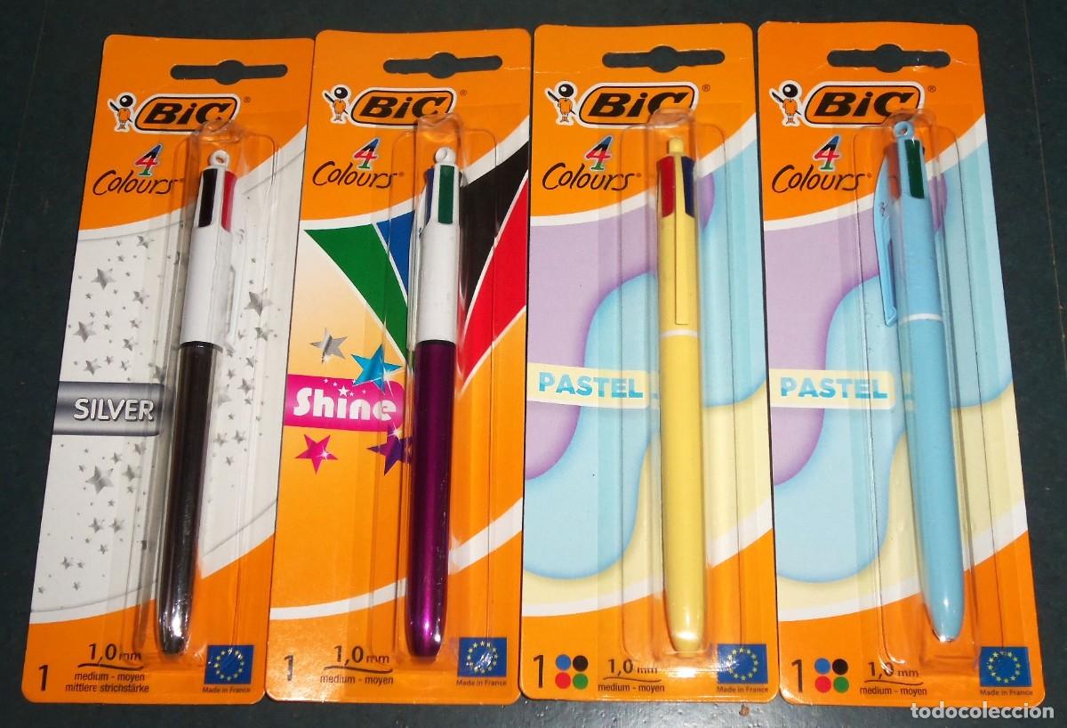 Bol&iacute;grafos antiguos: Lote 4 Bol&iacute;grafos BIC 4 Colores - &iexcl;A ESTRENAR!
