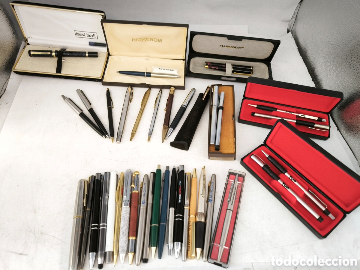 Old Ballpoint Pens: 38 Bol&iacute;grafos marcas y publicidad