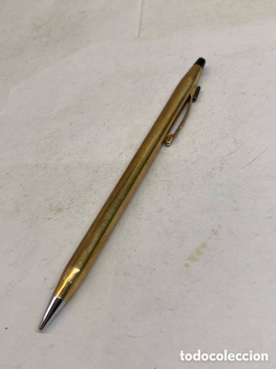 Bol&iacute;grafos antiguos: Bol&iacute;grafo Cross Canon cuerpo dorado