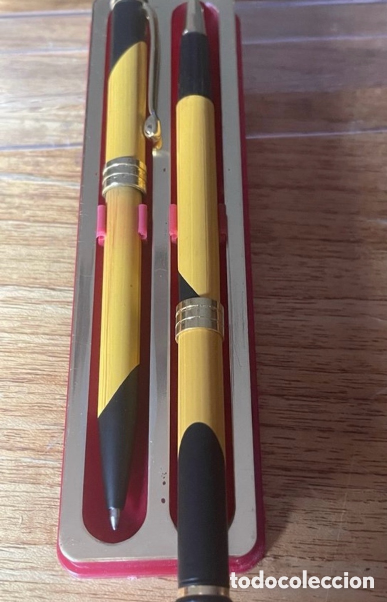 Bol&iacute;grafos antiguos: Juego Pluma Estilogr&aacute;fica PLATINUM y Bol&iacute;grafo Vintage BNC Plumas estilogr&aacute;ficas, bol&iacute;grafos