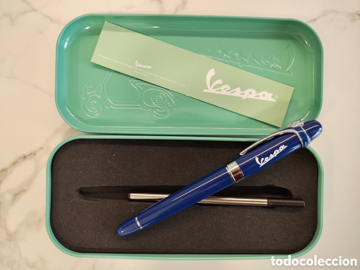 Bol&iacute;grafos antiguos: Bol&iacute;grafo Vespa en estuche met&aacute;lico, ideal para regalo.
