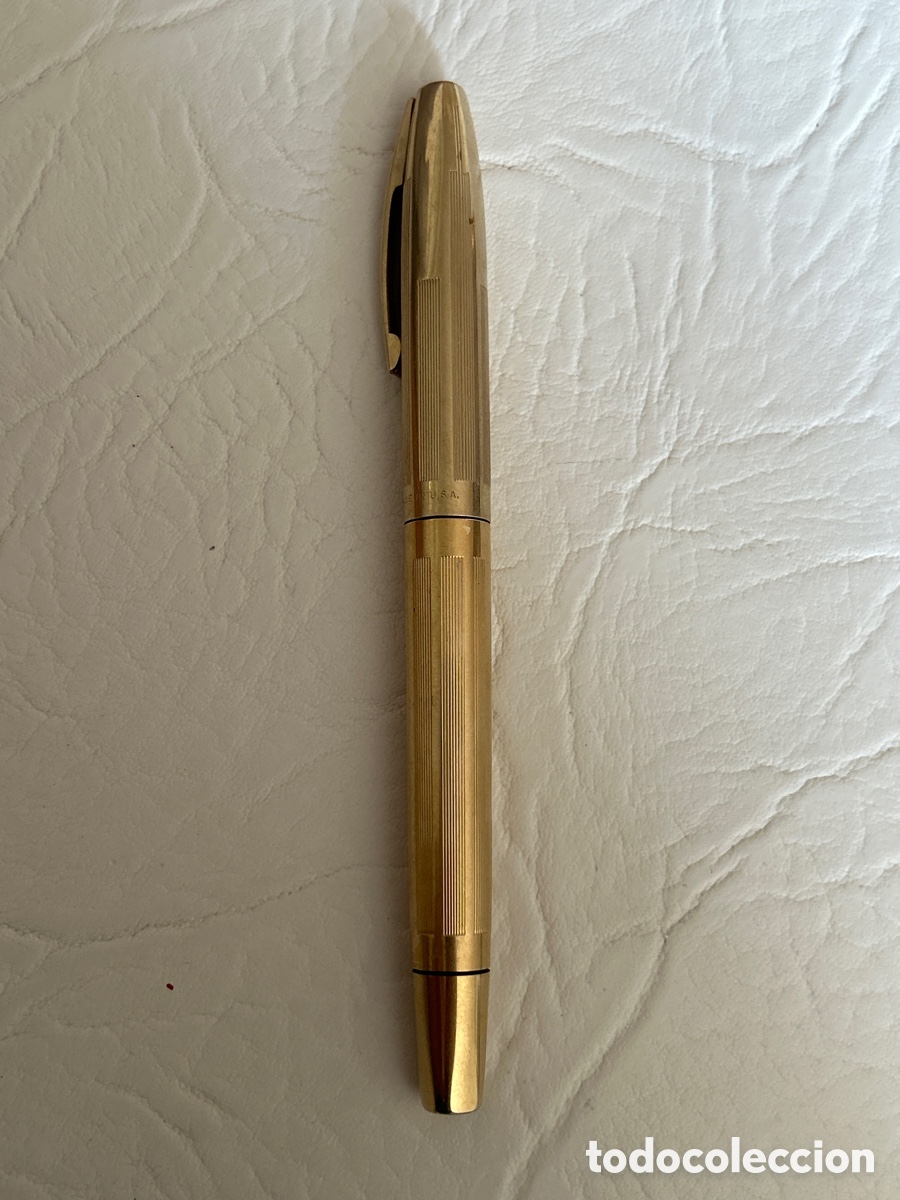Bol&iacute;grafos antiguos: PLUMA SHEAFFER imperial chapada en oro de 14K