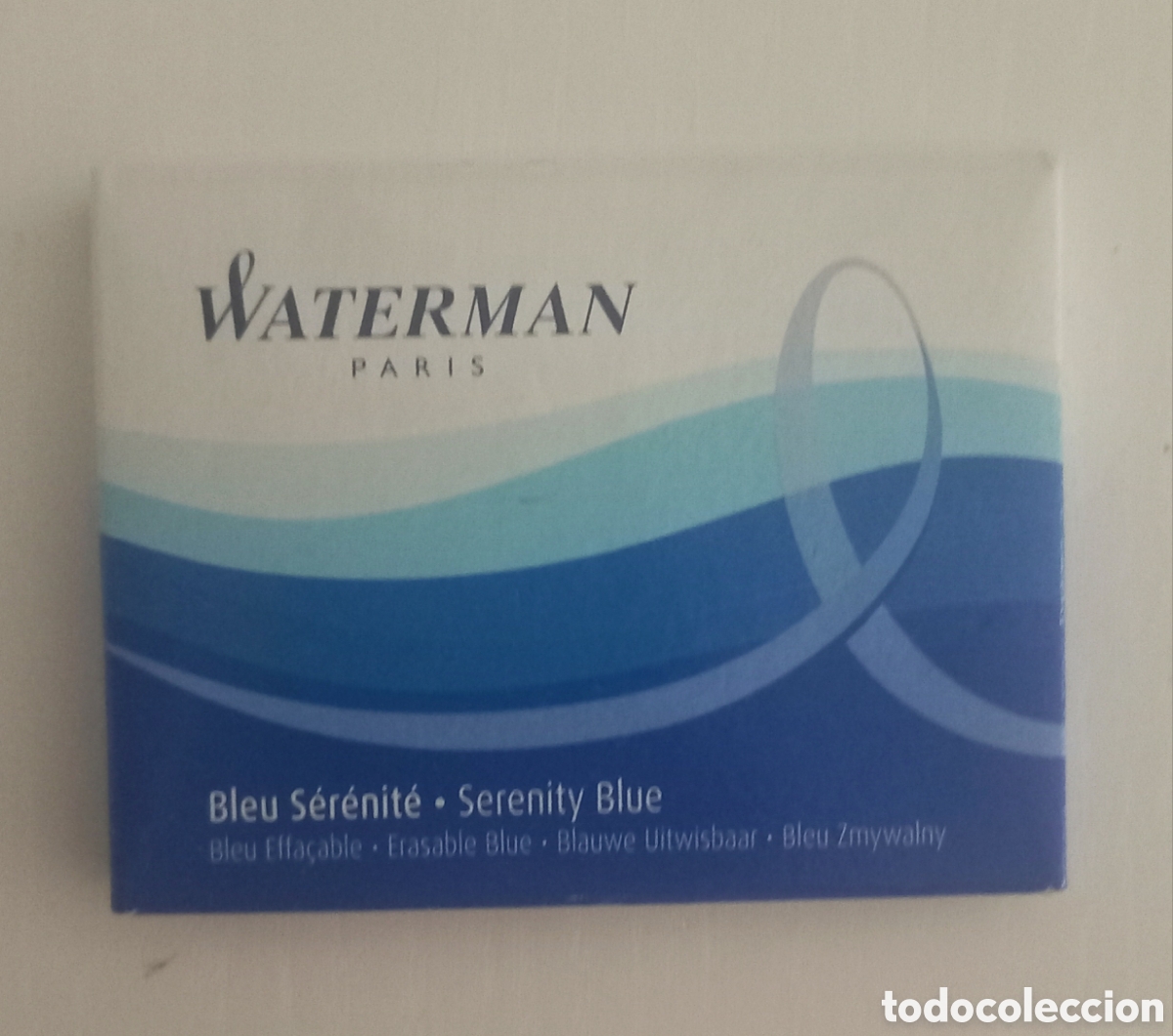 Bol&iacute;grafos antiguos: Recambio Cartucho Para Pluma Waterman Azul 8unidades