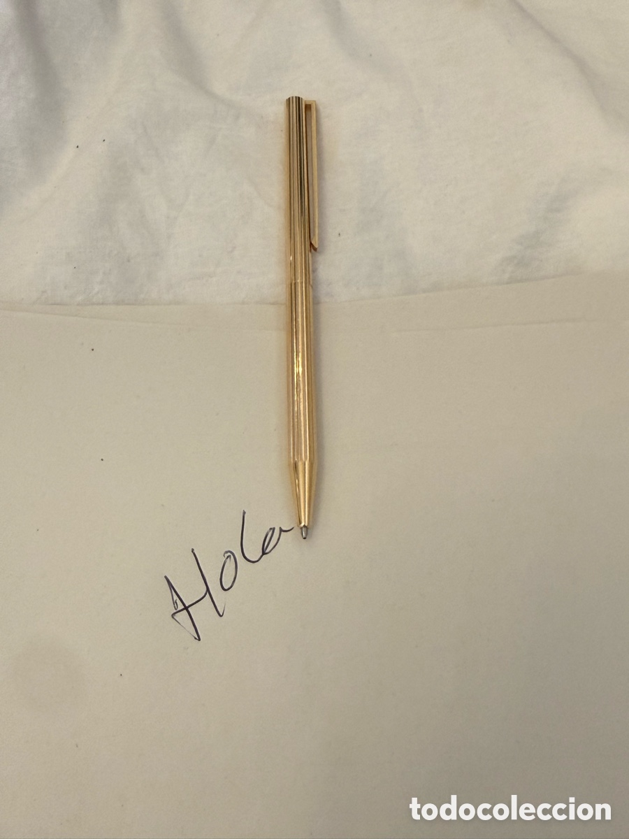 Bol&iacute;grafos antiguos: S.T. Dupont Classique Original &ndash; Bol&iacute;grafo Laminado Oro &ndash; Francia, Vintage
