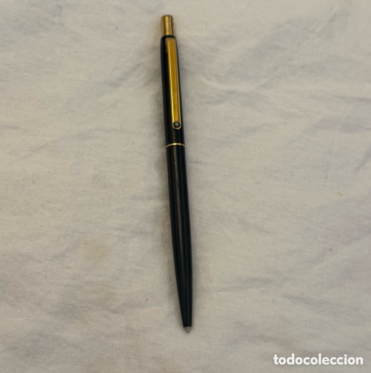 Bol&iacute;grafos antiguos: BOL&Iacute;GRAFO MONTBLANC SLIMLINE S-LINE VINTAGE &ndash; NEGRO Y DORADO