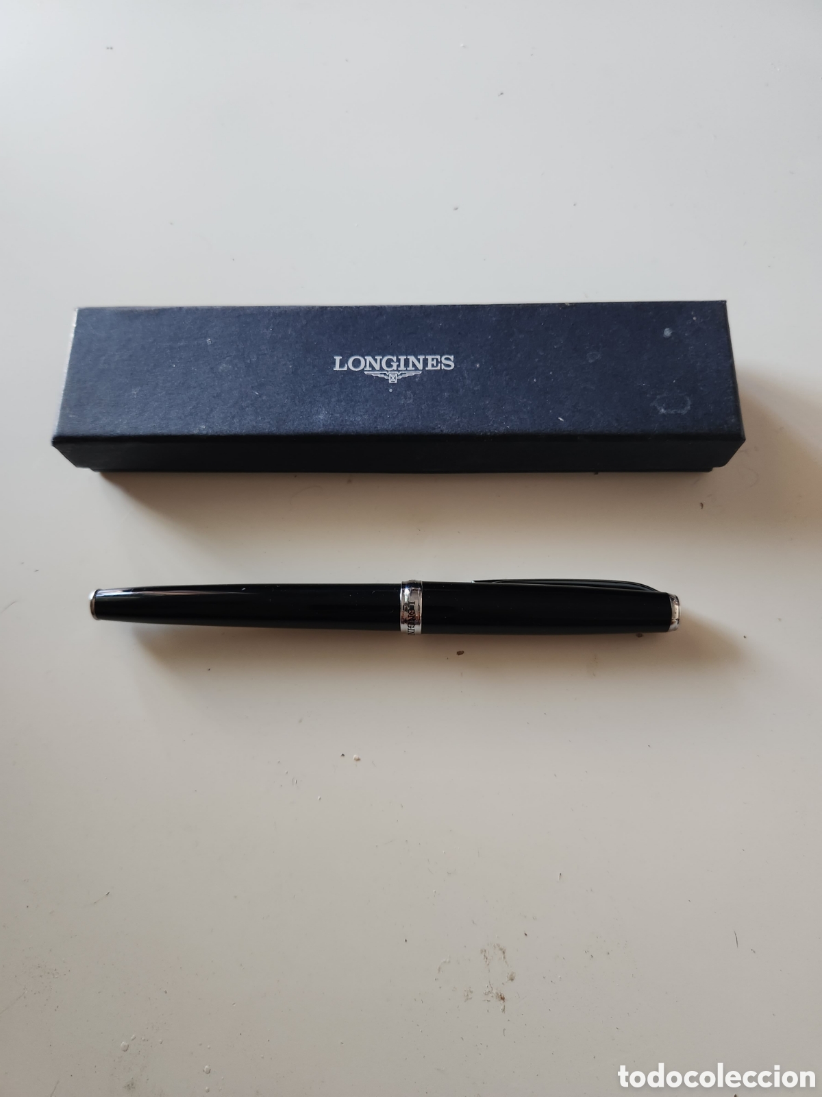 Bol&iacute;grafos antiguos: BOLIGRAFO LONGINES FUNCIONANDO. CON CAJA. TAPA.