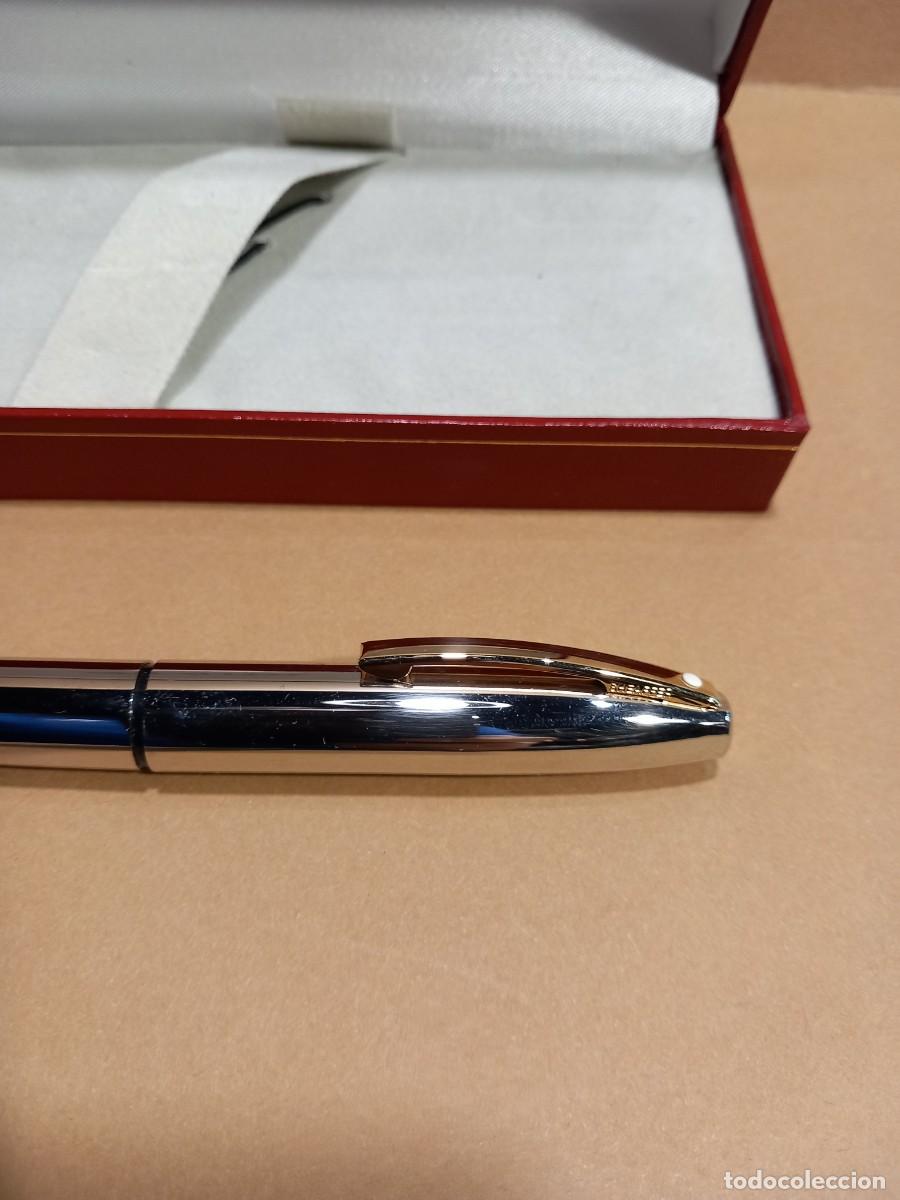 Bol&iacute;grafos antiguos: SHEAFFER ROLLER PLATEADO CON SU CAJA ORIGINAL (G) - Foto 2