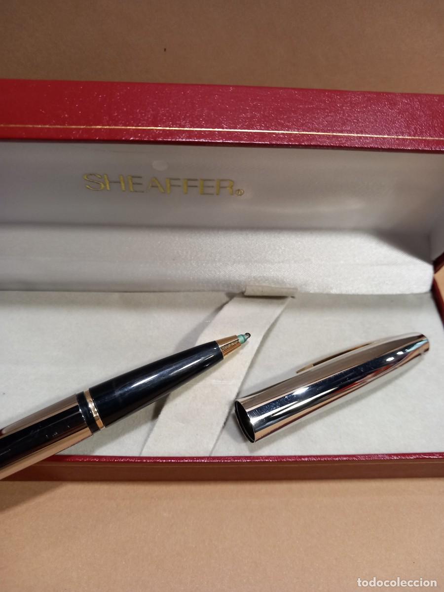 Bol&iacute;grafos antiguos: SHEAFFER ROLLER PLATEADO CON SU CAJA ORIGINAL (G) - Foto 5