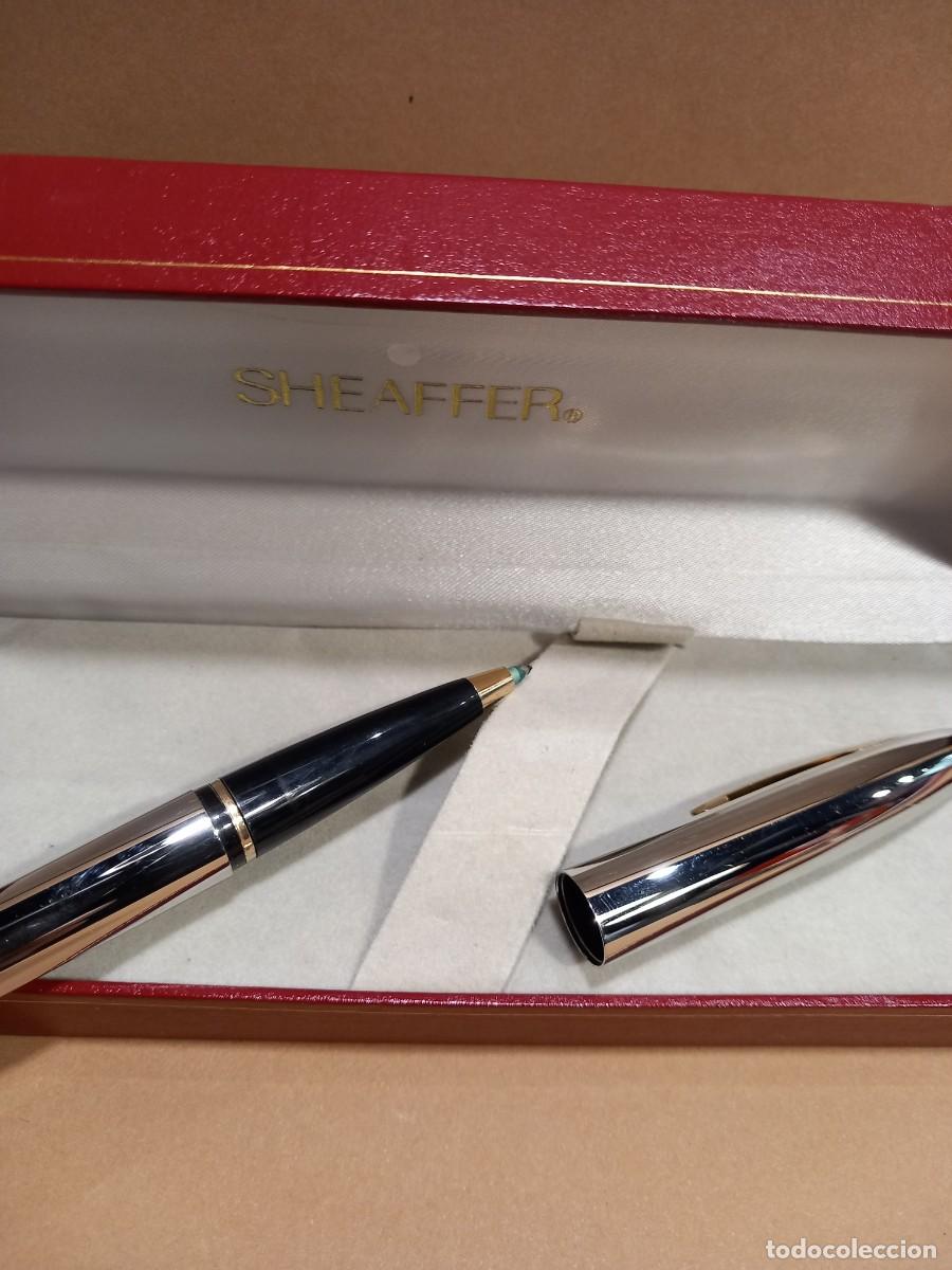 Bol&iacute;grafos antiguos: SHEAFFER ROLLER PLATEADO CON SU CAJA ORIGINAL (G) - Foto 6