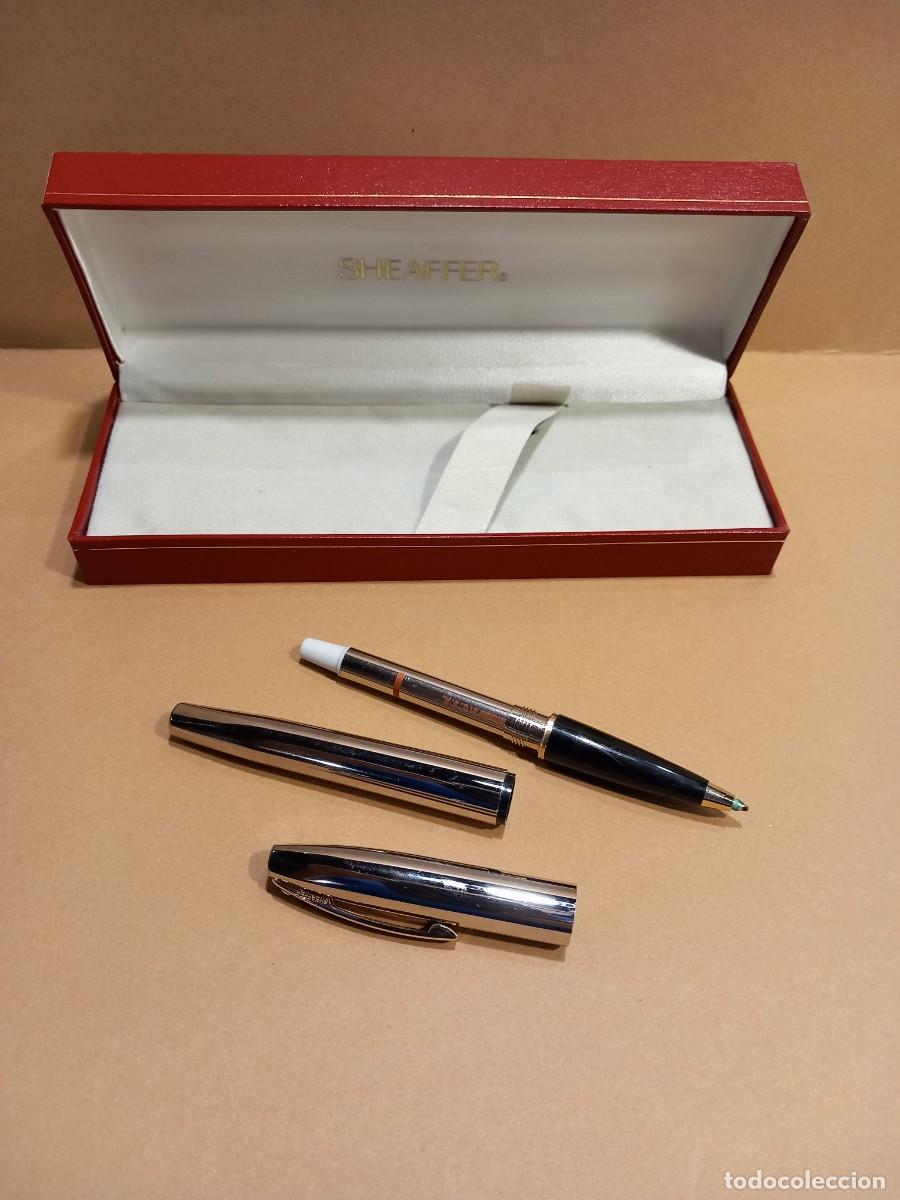 Bol&iacute;grafos antiguos: SHEAFFER ROLLER PLATEADO CON SU CAJA ORIGINAL (G) - Foto 7