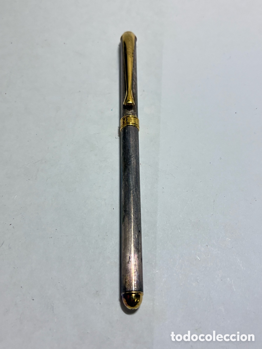 Bol&iacute;grafos antiguos: PLUMA ESTILOGR&Aacute;FICA-PLATA-NOVA ARGENTUM 925 ITALIA-CONTRASTES-GRABADO CLIP-
