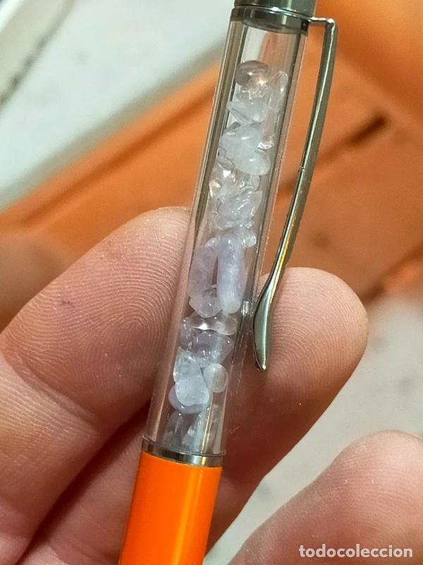 Bol&iacute;grafos antiguos: Penna con Cristalli di Ametista chiara
