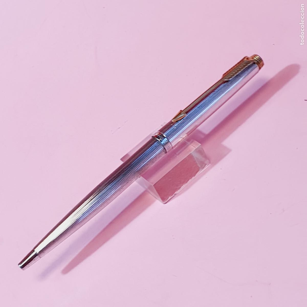 Bol&iacute;grafos antiguos: BOL&Iacute;GRAFO-PARKER 75-FRANCIA-CHASSING LINEAL-PLATA???-COMO NUEVO-CAJA FOTOS-VER FOTOGRAF&Iacute;AS.