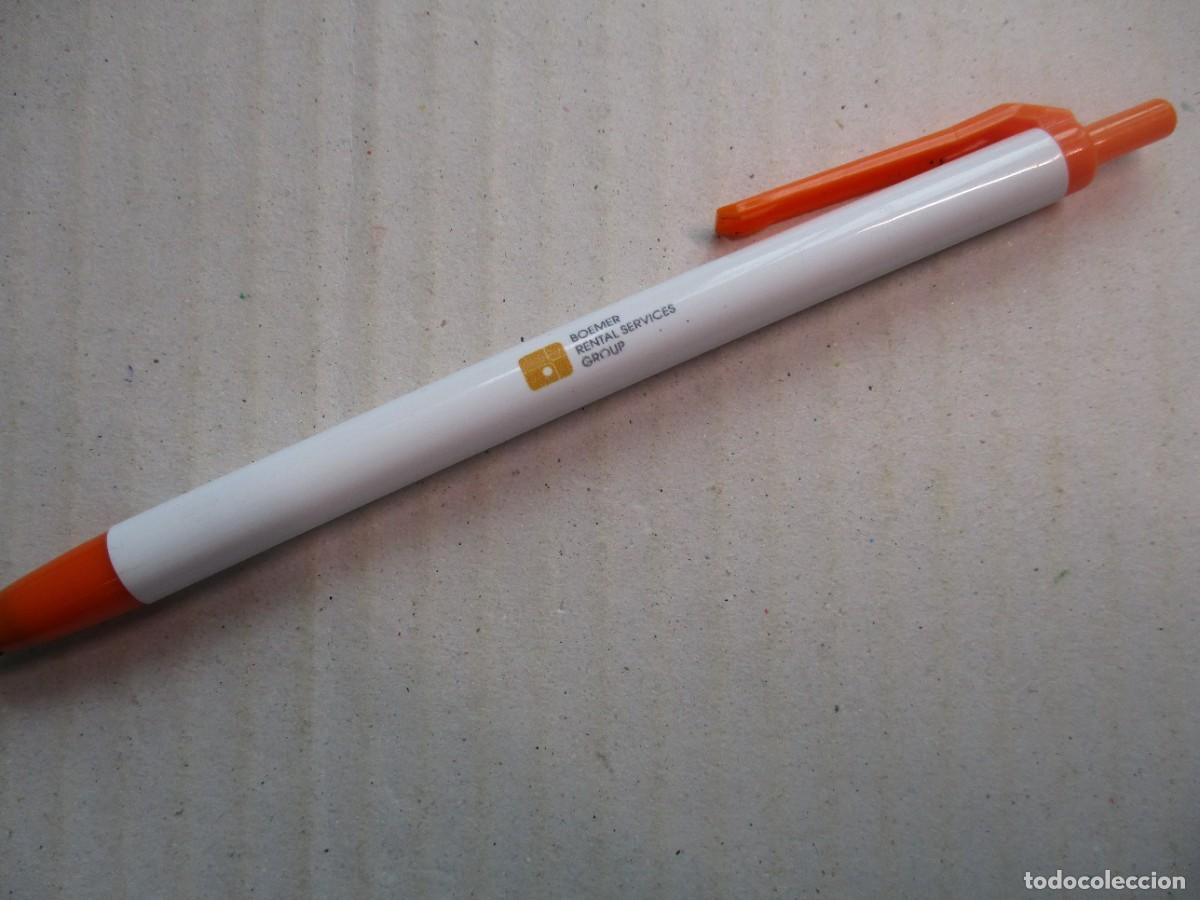 Bol&iacute;grafos antiguos: BOLIGRAFO COLECCION , MARCA BOEMER , BLANCO-NARANJA, BUEN ESTADO VER FOTOS