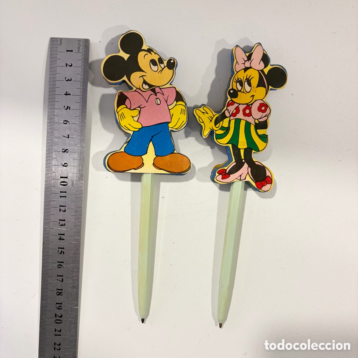 Old Ballpoint Pens: bol&iacute;grafos mickey mouse y minnie disney vintage pareja figuras a&ntilde;os 80