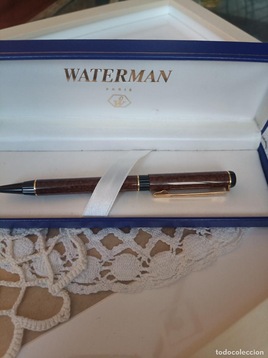 Stylos-bille anciens: Bol&iacute;grafo Waterman Centuri&oacute;n Lacado Marr&oacute;n Efecto Jaspeado / Detalles Dorados