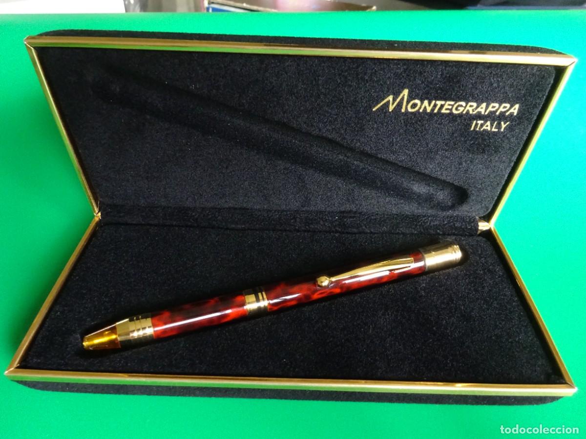 Penne a sfera antiche: ORIGINAL BOL&Iacute;GRAFO ITALIANO DE LUJO MONTEGRAPPA DE LACADO MOTEADO CON SU ESTUCHE