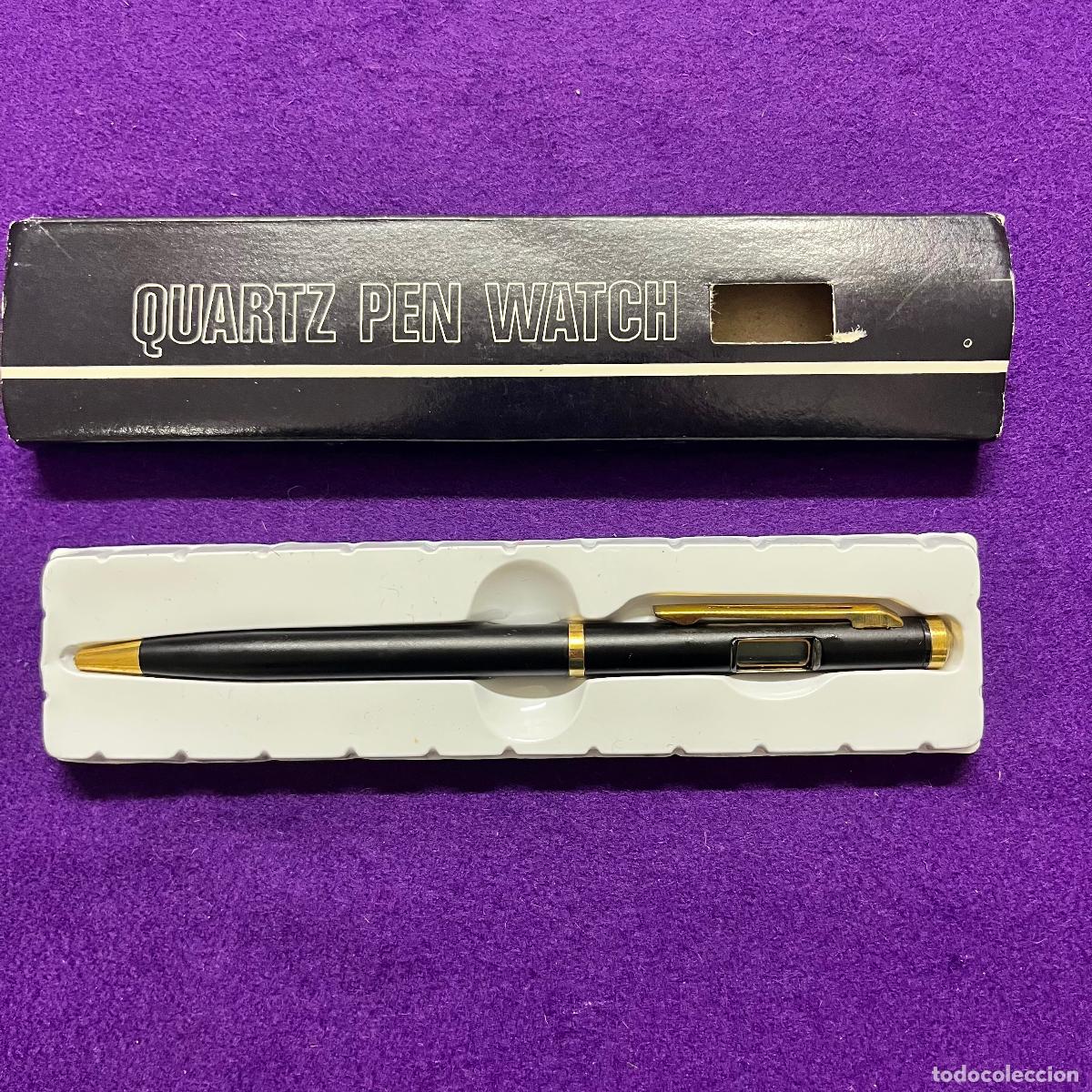 Penne a sfera antiche: BOL&Iacute;GRAFO CON RELOJ DE CUARZO EN SU CAJA. QUARTZ PEN WATCH.