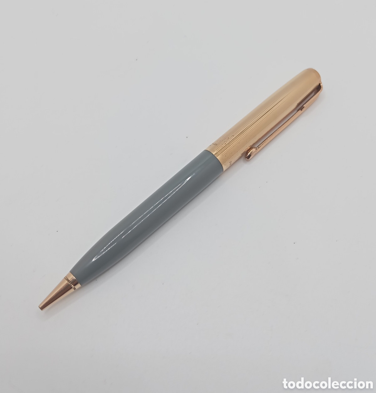 Bol&iacute;grafos antiguos: Portaminas Parker 51 color gris y dorado