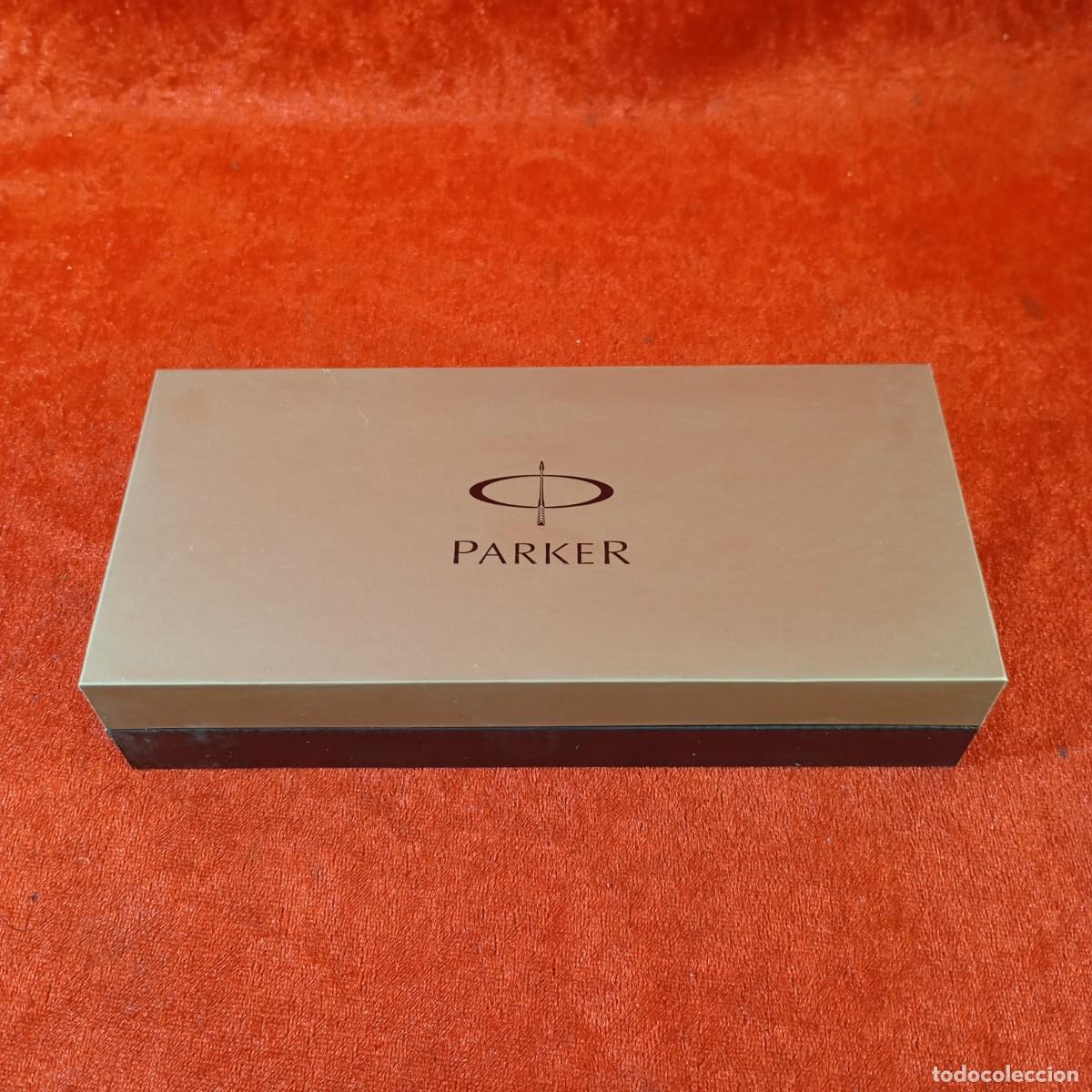 Bol&iacute;grafos antiguos: ESTUCHE DE BOL&Iacute;GRAFO - MARCA PARKER - COLOR DORADO CON AZUL - 8 X 17,5 CM