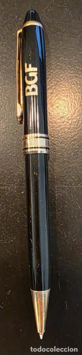 Bol&iacute;grafos antiguos: Bol&iacute;grafo vintage negro con detalles dorados y logotipo BGE &ndash; Estilo cl&aacute;sico elegante