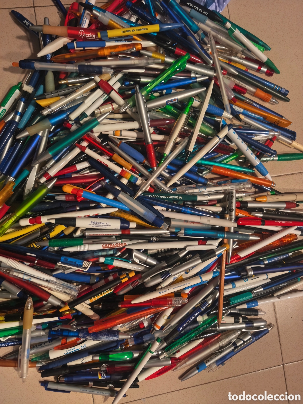 Bol&iacute;grafos antiguos: Lote 380 bol&iacute;grafos publicidad variados