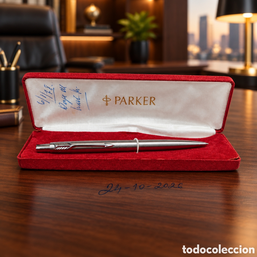 Bol&iacute;grafos antiguos: ELEGANTE BOL&Iacute;GRAFO PARKER METAL PLATEADO. FUNCIONA PERFECTAMENTE . CAJA ORIGINAL