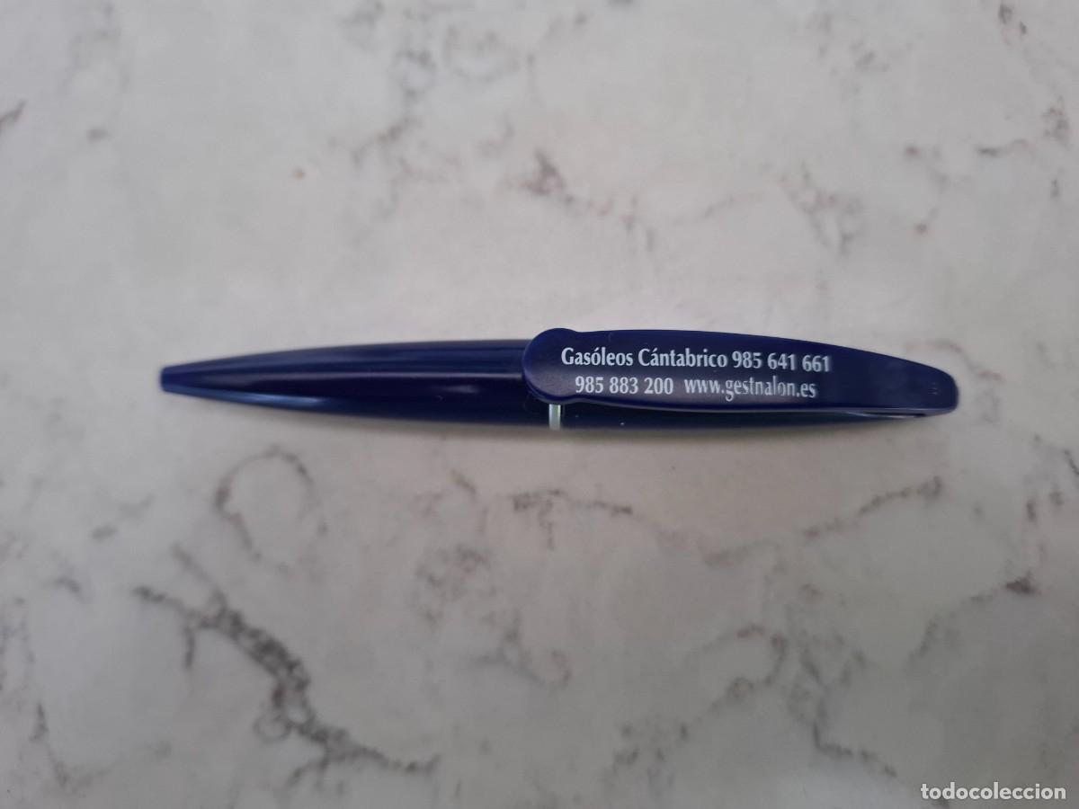 Bol&iacute;grafos antiguos: PEQUE&Ntilde;O BOL&Iacute;GRAFO DE COLOR AZUL - DE BOLSILLO - PUBLICIDAD DE GAS&Oacute;LEOS CANT&Aacute;BRICO - ASTURIAS