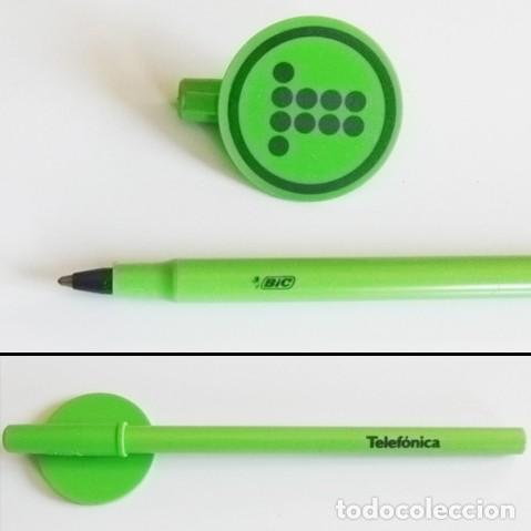 Bol&iacute;grafos antiguos: BOL&Iacute;GRAFO BIC - TELEF&Oacute;NICA - LOGOTIPO ANTIGUO LOGO - VERDE - BOLI PUBLICIDAD DE COMPA&Ntilde;&Iacute;A DE TEL&Eacute;FONO