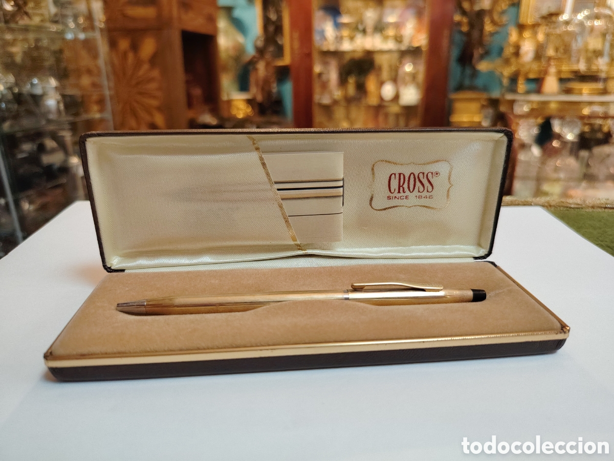 Bol&iacute;grafos antiguos: ELEGANTE BOL&Iacute;GRAFO CROSS . BA&Ntilde;ADO EN PRO 10 QUILATES