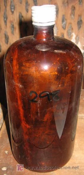 Botellas antiguas: Botella de vidrio de 18 cms de alto - Foto 1