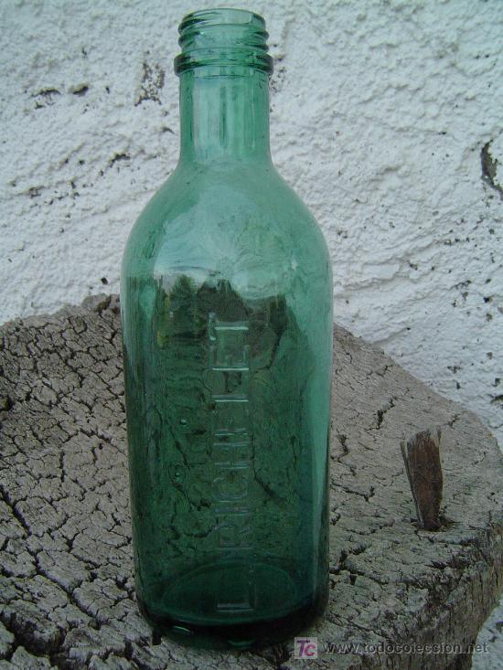 Botellas antiguas: BOTELLA  L . RICHELET LETRAS EN RELIEVE - Foto 1