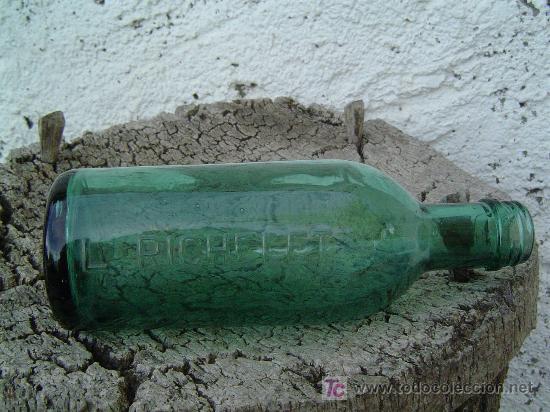 Botellas antiguas: BOTELLA  L . RICHELET LETRAS EN RELIEVE - Foto 2