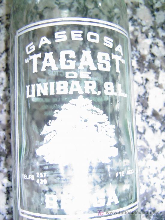 Botellas antiguas: BOTELLA GASEOSA TAGAST - Foto 1