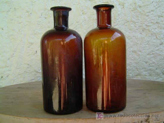 Botellas antiguas: 2 BOTELLAS DE FARMACIA - Foto 1