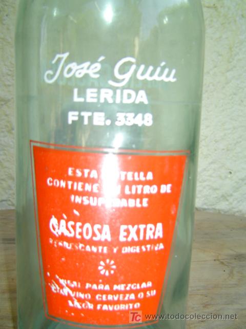 Botellas antiguas: BOTELLA GASEOSA  D LERIDA - Foto 2