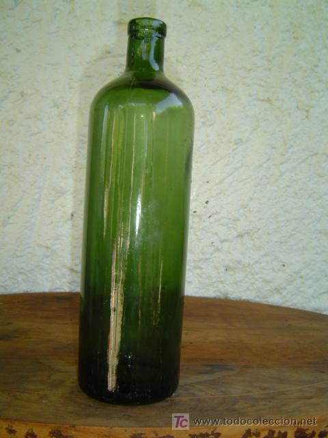 Botellas antiguas: BOTELLA VERDE OSCURO DECORACION - Foto 1