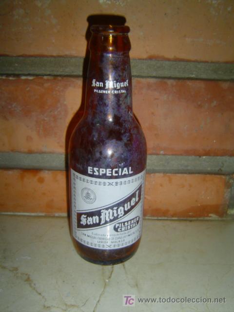 Botellas antiguas: BOTELLIN SAN MIGUEL - Foto 1