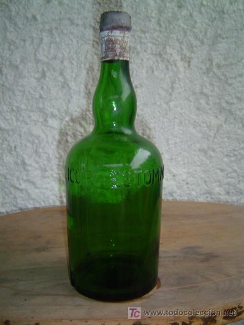Botellas antiguas: BOTELLA GRAN LICOR ESTOMACAL LETRAS EN RELIEVE - Foto 1