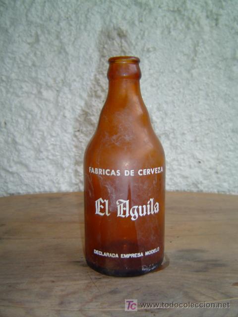 Botellas antiguas: BOTELLIN CERVEZA  EL AGUILA - Foto 1