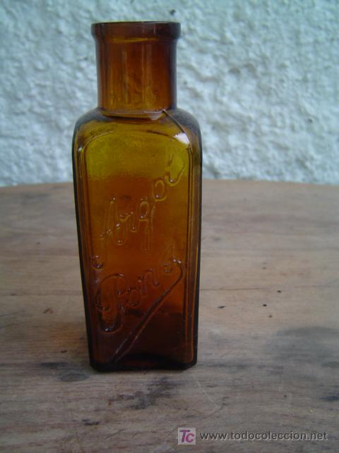 Botellas antiguas: BOTELLA ARGOL PONS LETRAS EN RELIEVE - Foto 1