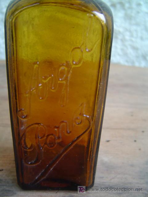 Botellas antiguas: BOTELLA ARGOL PONS LETRAS EN RELIEVE - Foto 2