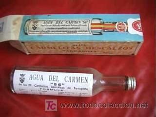 Botellas antiguas: FARMACIA BOTELLA AGUA DEL CARMEN - Foto 1