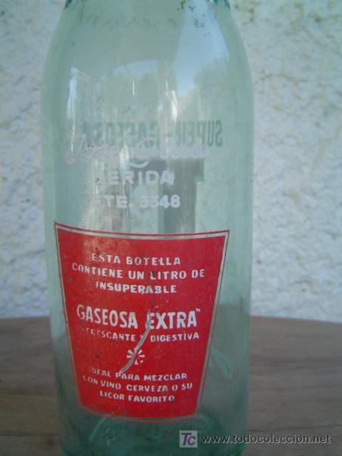 Botellas antiguas: BOTELLA SUPER GASEOSA  D LERIDA - Foto 2