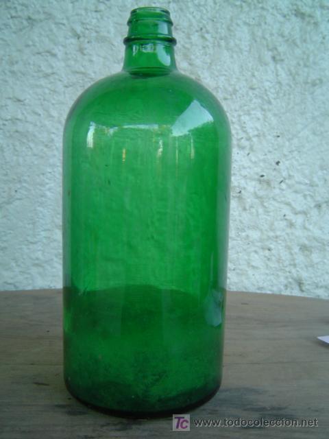 Botellas antiguas: BOTELLA COLOR VERDE - Foto 1