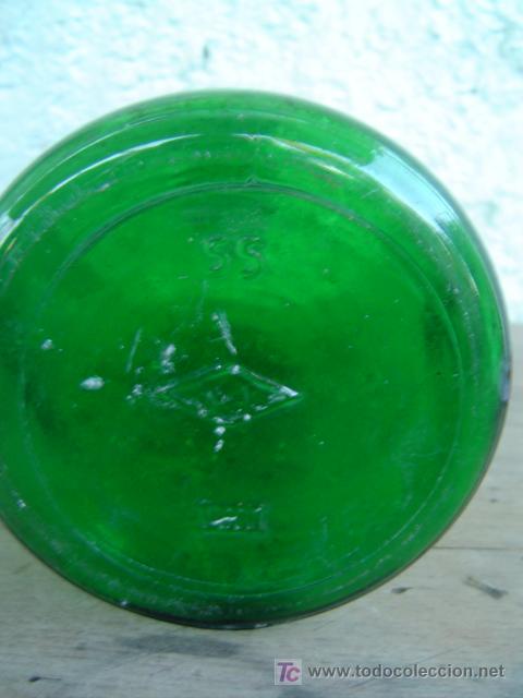 Botellas antiguas: BOTELLA COLOR VERDE - Foto 2